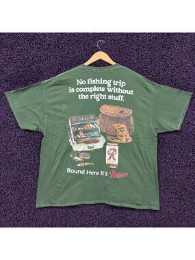 Rainier Beer No Fishing Trip is Complete without T-Shirt Size 2X